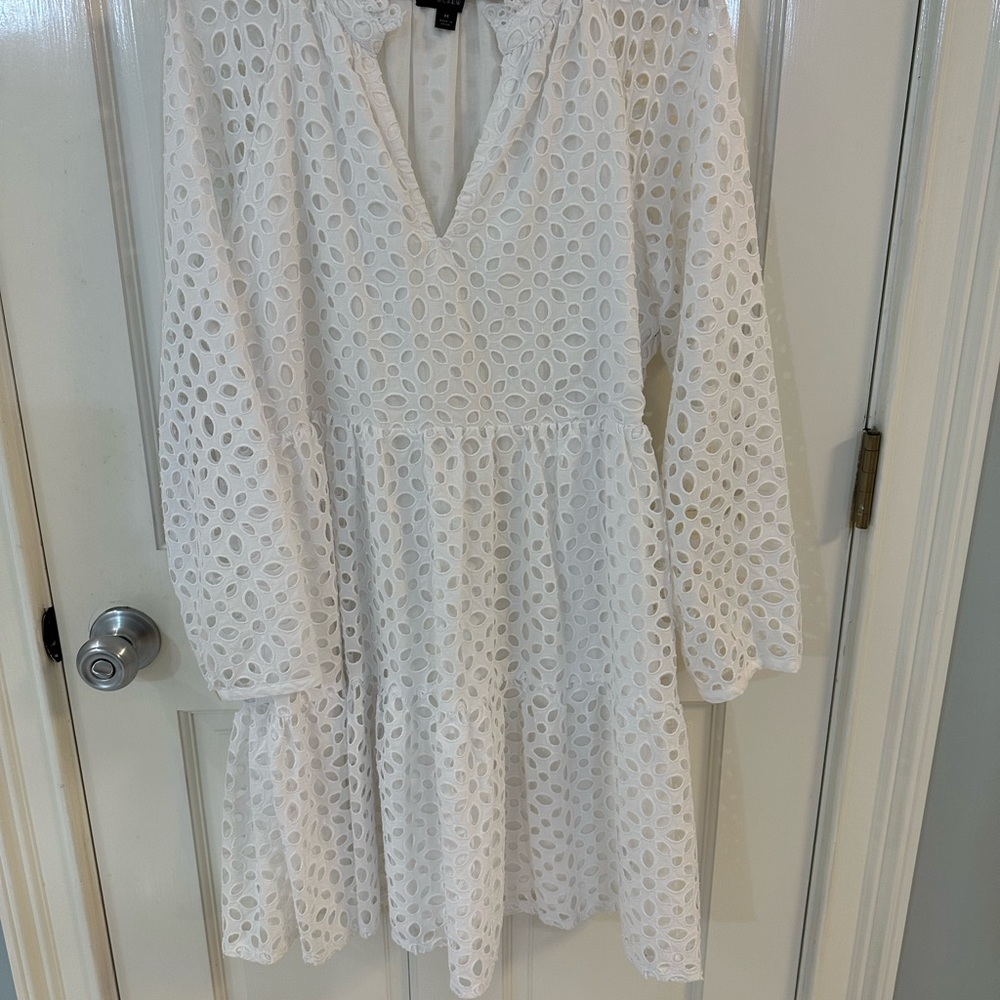 J Crew White Eyelet Dress